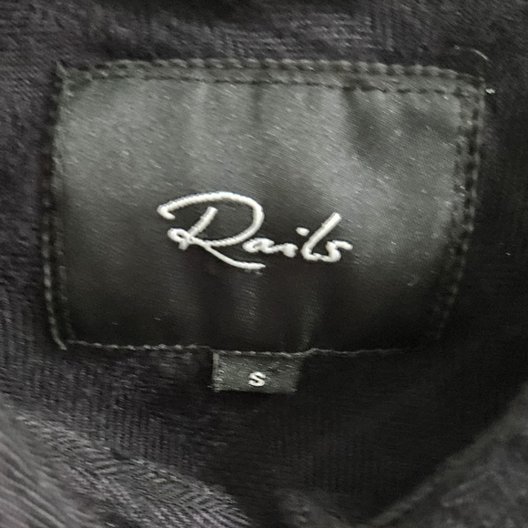 Rails Hunter Plaid Relaxed Fit Shirt Button-down Gray & Black Onyx/Jet Sz Small - Picture 6 of 12